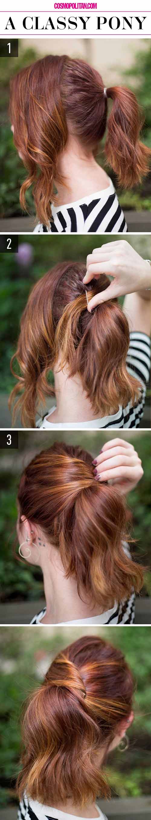 Classy pony hairstyle for school