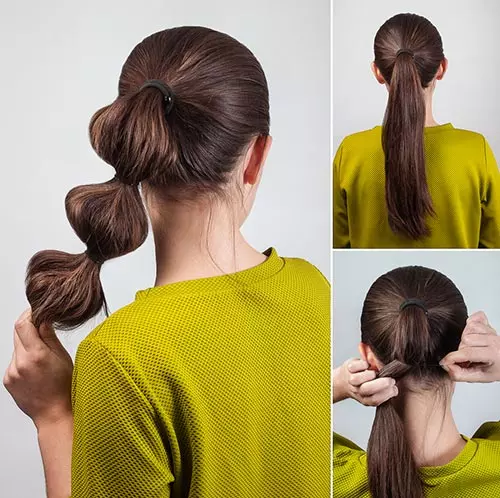 Bubble ponytail hairstyle for school