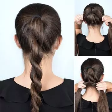 Rope twisted ponytail hairstyle for school