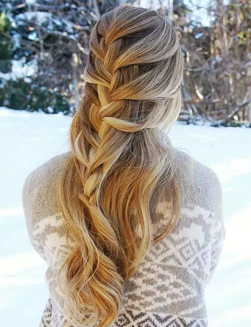 Relaxed French braid hairstyle for long hair