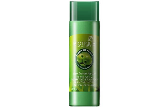 Shampoos For Oily Hair - Biotique Bio Green Apple Fresh Daily Purifying Shampoo And Conditioner