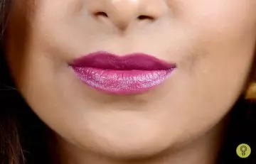 Step 2 of mattifying a glossy lipstick
