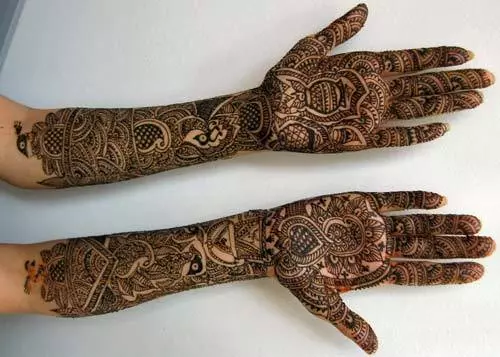 Vedic and symbolic mehendi design for hands