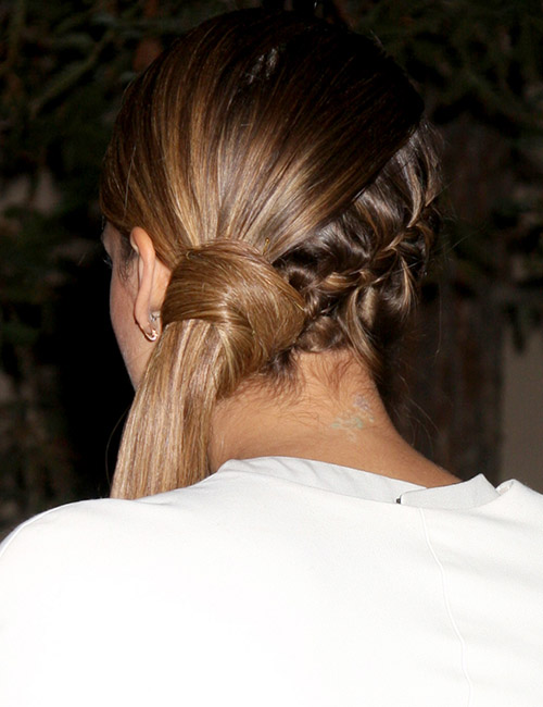 Braided Hair-Wrapped Side Pony