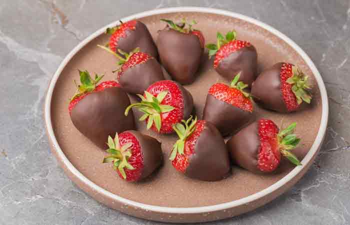 Dark chocolate-covered strawberries