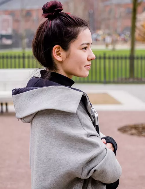 Knotted bun hairstyle