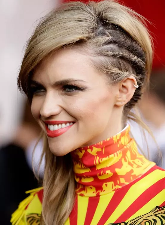 multiple twisted strands hairstyle for medium-length hair
