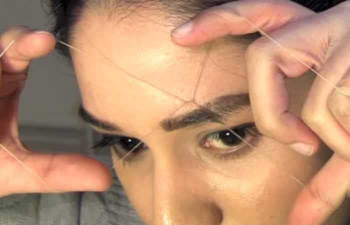 Step 8 to thread eyebrows at home
