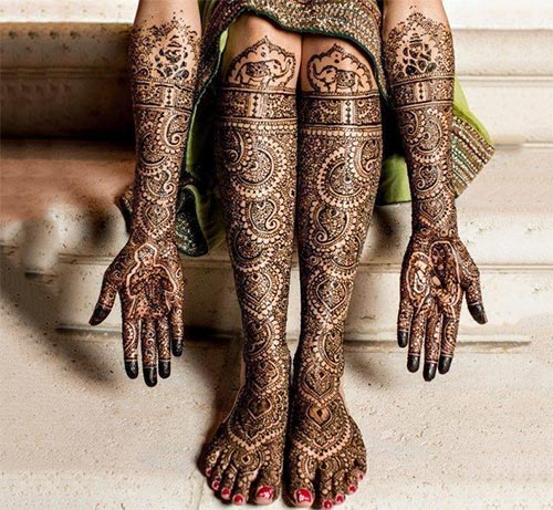 The elephant motif bridal mehendi design