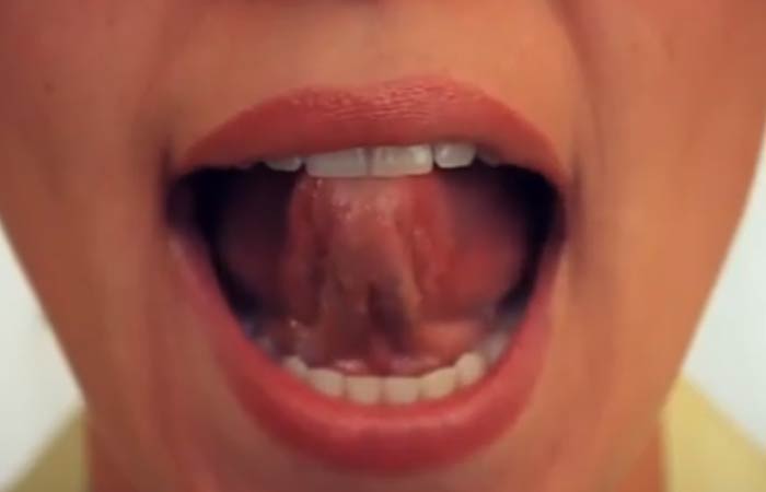 Tongue-press for reducing double chin