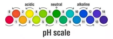 pH scale explaining acidic neutral and alkaline levels of skin