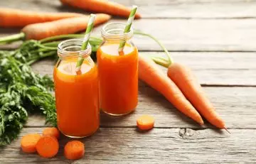 Bottles of carrot juice