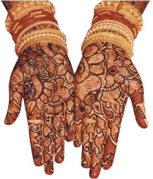 Floral and butterfly mehendi design for hands