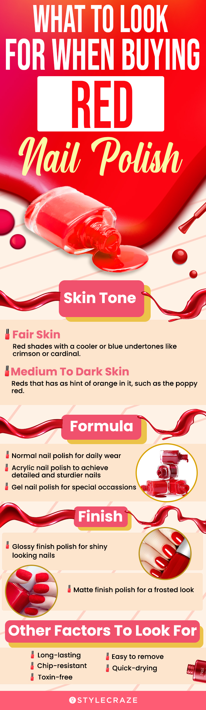 What To Look For When Buying Red Nail Polish (infographic)