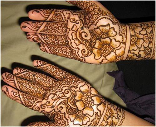 Mehendi design for hands with shading
