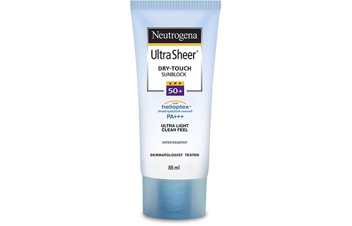 Safe Skin Care Products For Pregnant Women - Neutrogena Ultra Sheer Dry-Touch Sunblock SPF 50+