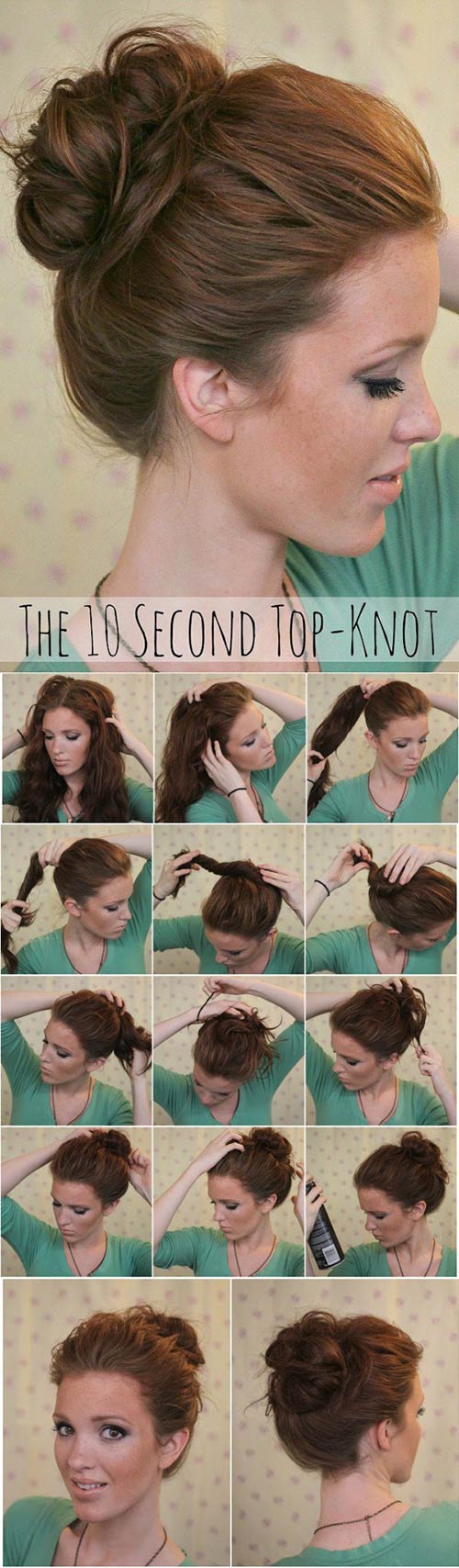 Top knot hairstyle tutorial for girls with long hair