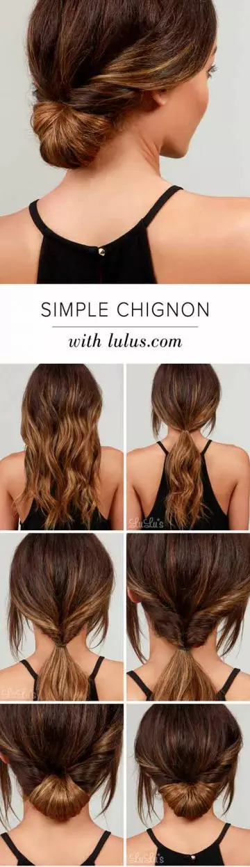 Simple chignon hairstyle tutorial for girls with long hair