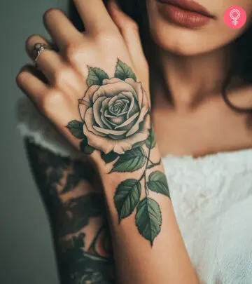 a women having various hand tattoo designs