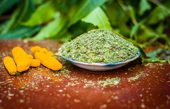 Neem and turmeric face pack for dry skin