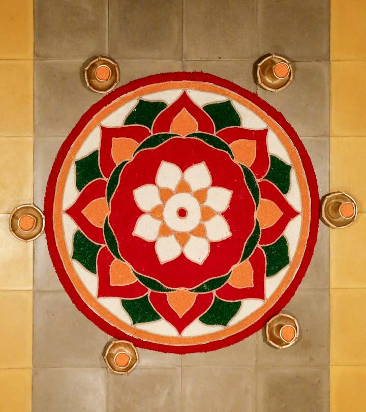 10 designs Rangoli incríveis sem pontos