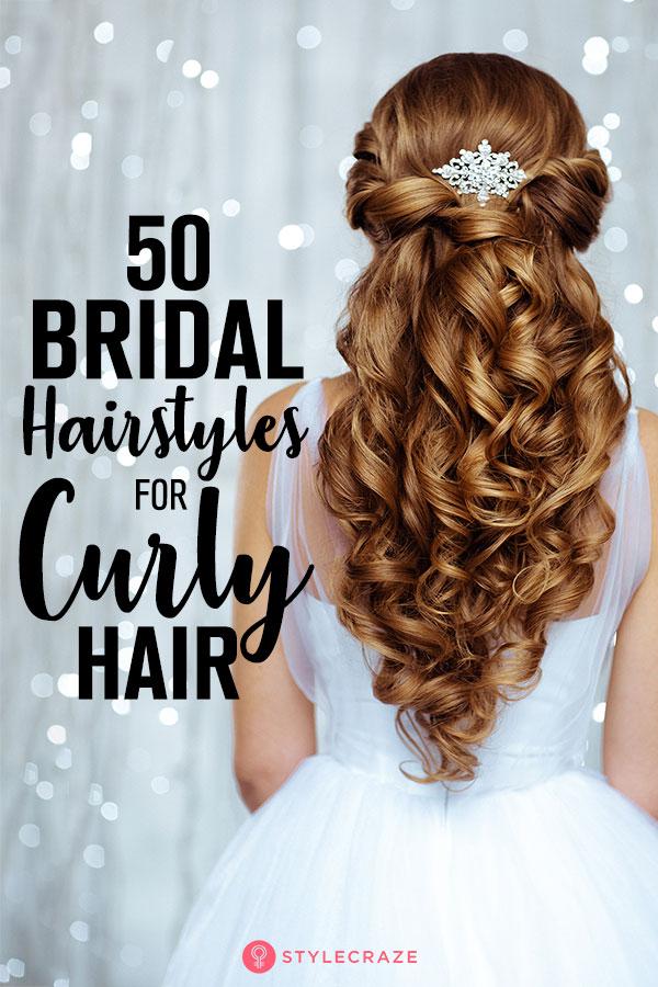 50 Simple Bridal Hairstyles For Curly Hair