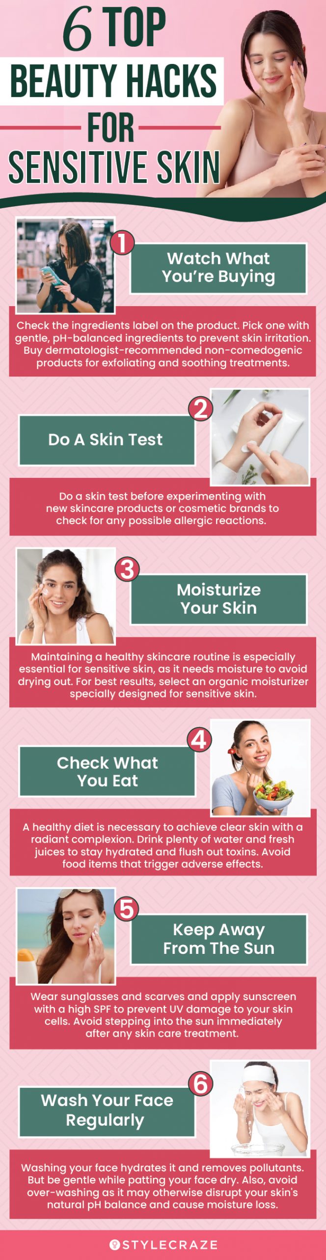 6 top beauty hacks for sensitive skin (infographic)