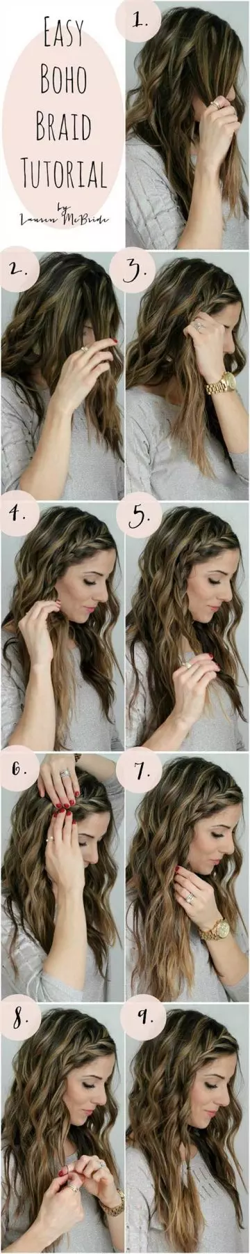 Easy boho braid hairstyle tutorial for girls with long hair