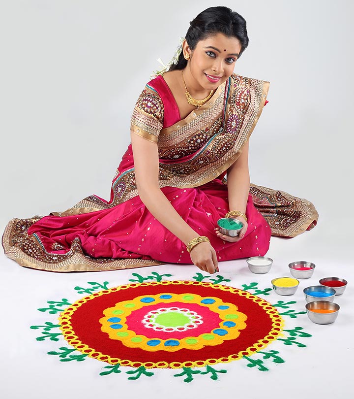25 Easy & Creative Rangoli Designs With Dots To Try In 2023