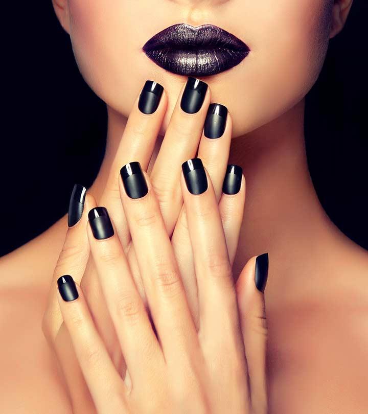 metallic black nail polish