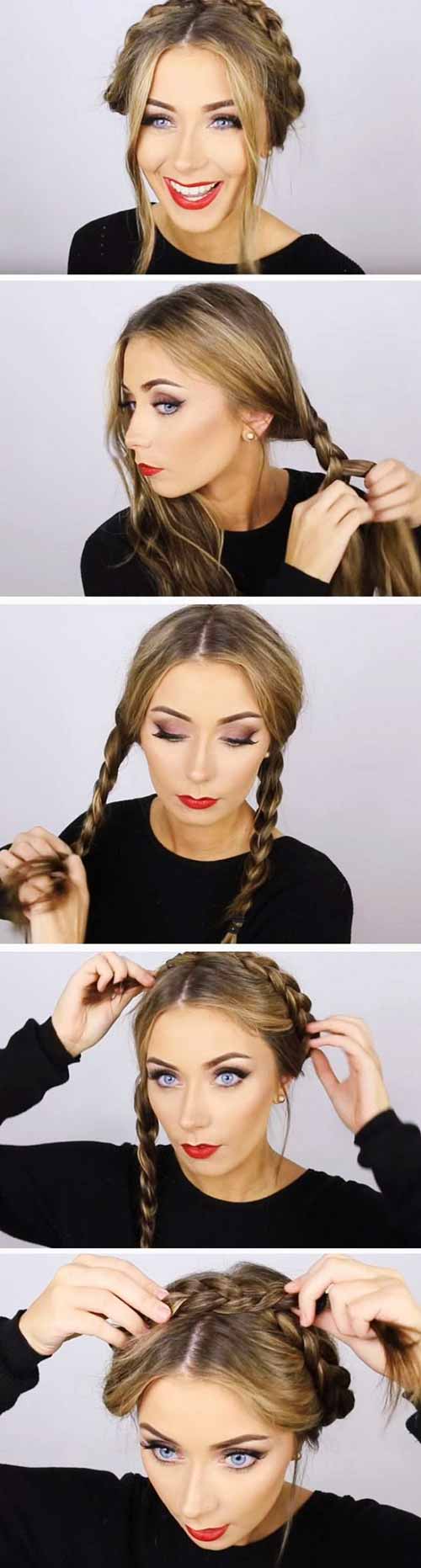 Braided halo braided hairstyle for girls