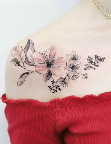 Cherry blossom tattoo design for women