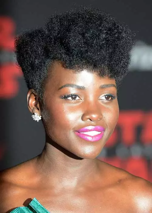 Chiseled afro short hairstyle for women