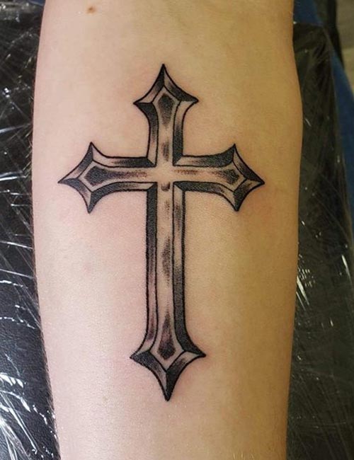 Cross arm tattoo idea