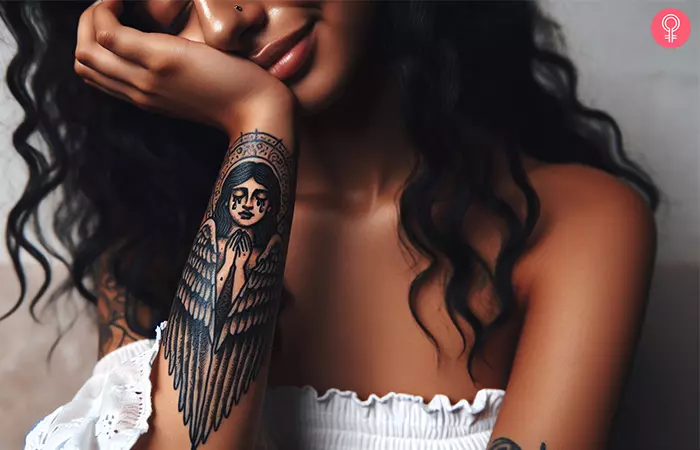 Crying Angel Tattoo