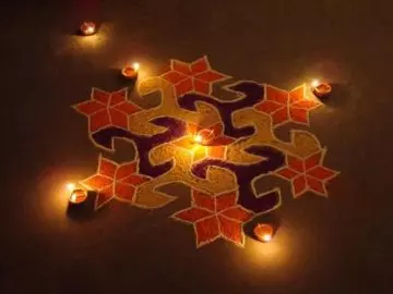 Simple rangoli design for Diwali