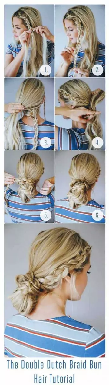 Step-by-step tutorial for double dutch bun braid