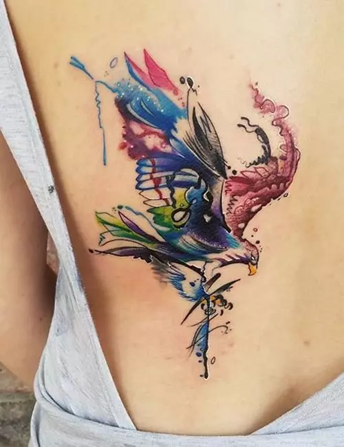 Watercolor eagle tattoo design for women