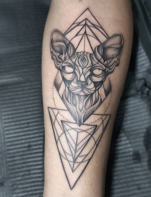 Geometric tattoo on the forearm
