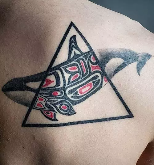 Haida back tattoo design for women