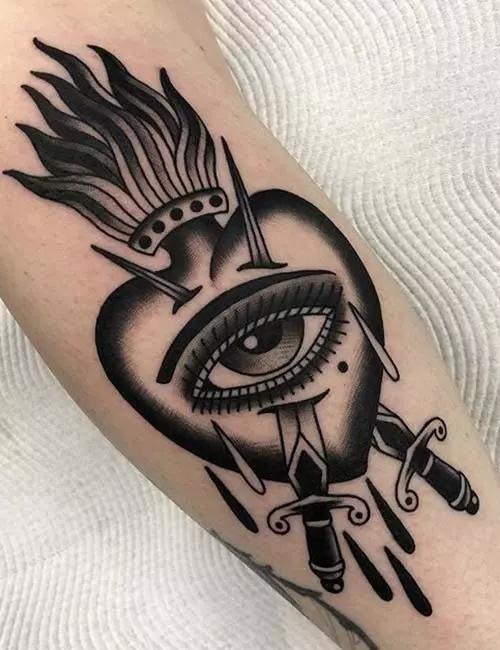 Heart arm tattoo idea