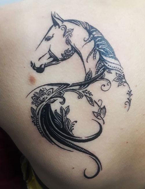 Forearm Black Horse Tattoo  Horse tattoo, Horse tattoo design, Small horse  tattoo