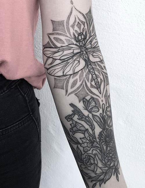 rose sleeve tattoo stencil