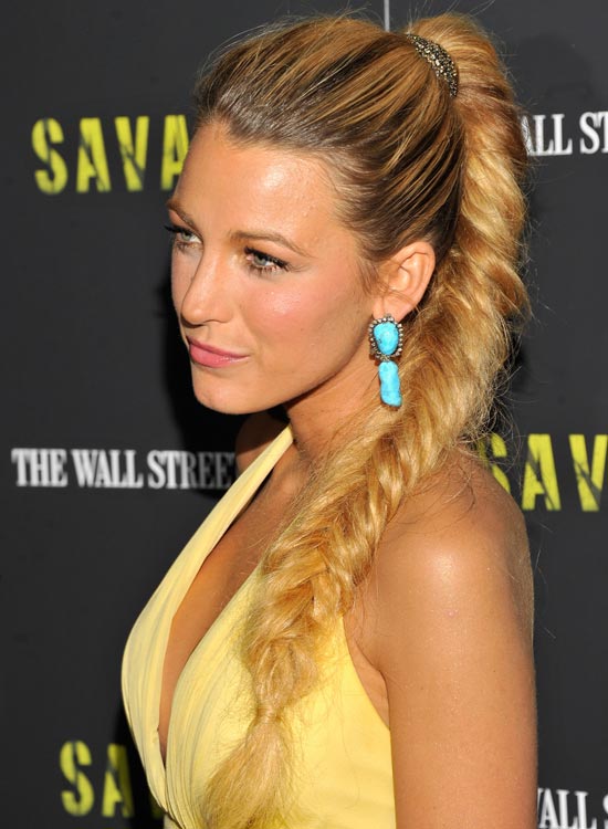 Fishtail high pony hairstyle for long hair
