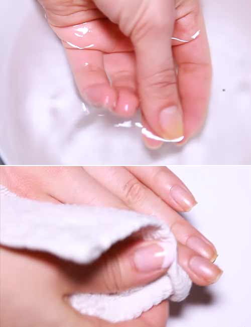 Prep your nails for french manicure