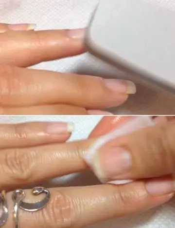 Prep your nails for a French manicure using the gel technique