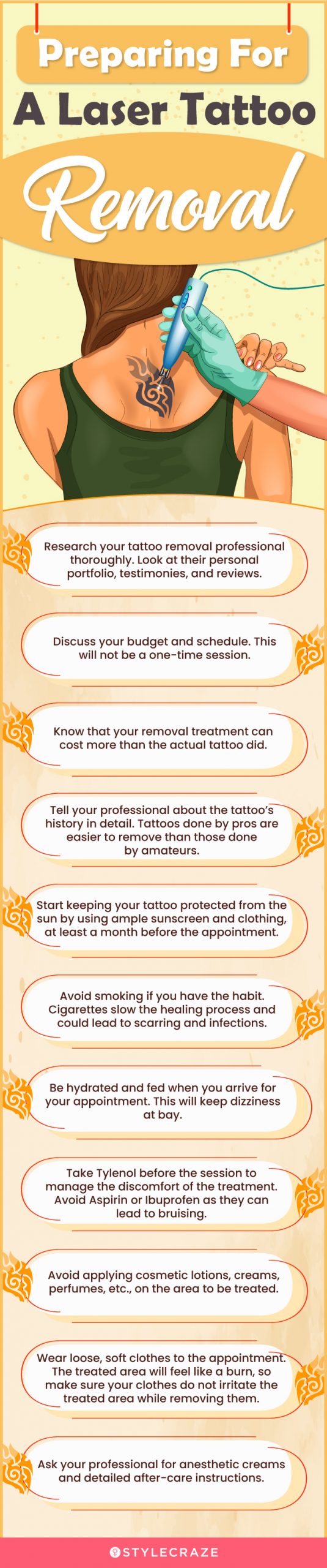 preparing for a laser tattoo removal (infographic)