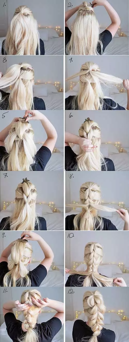 Steps to tie a pull-through French braid