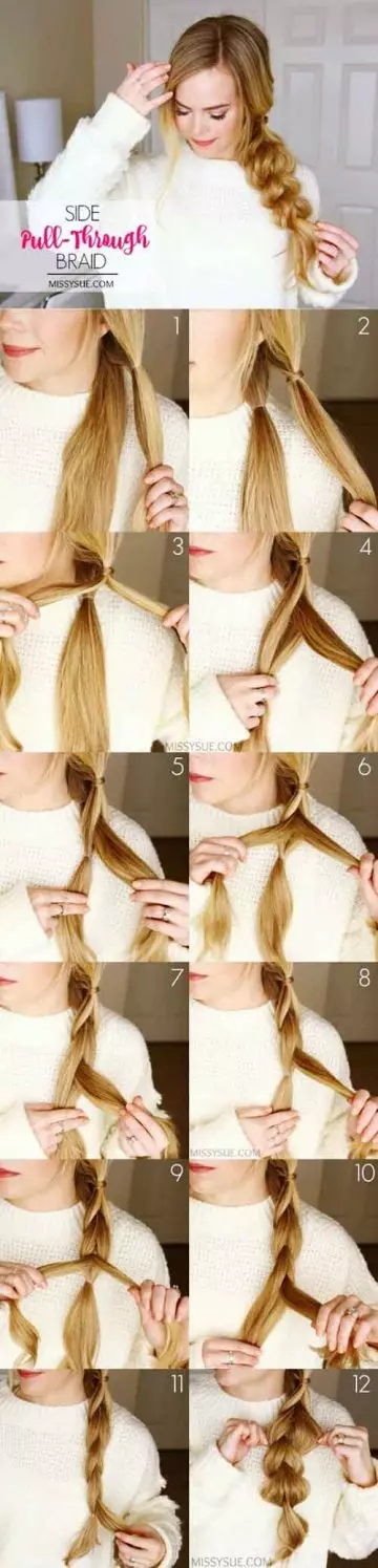 Redefined side pull through braided hairstyle for girls