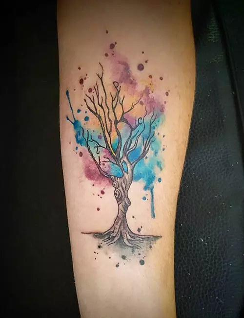 Romantic tree tattoo design for women